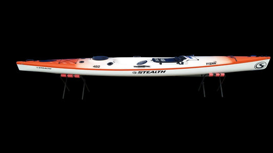 Fisha 460 white with orange faded tips – side view, factory photo