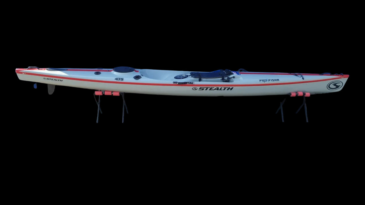 Profisha 475 grey with red single stripe – side view, factory photo